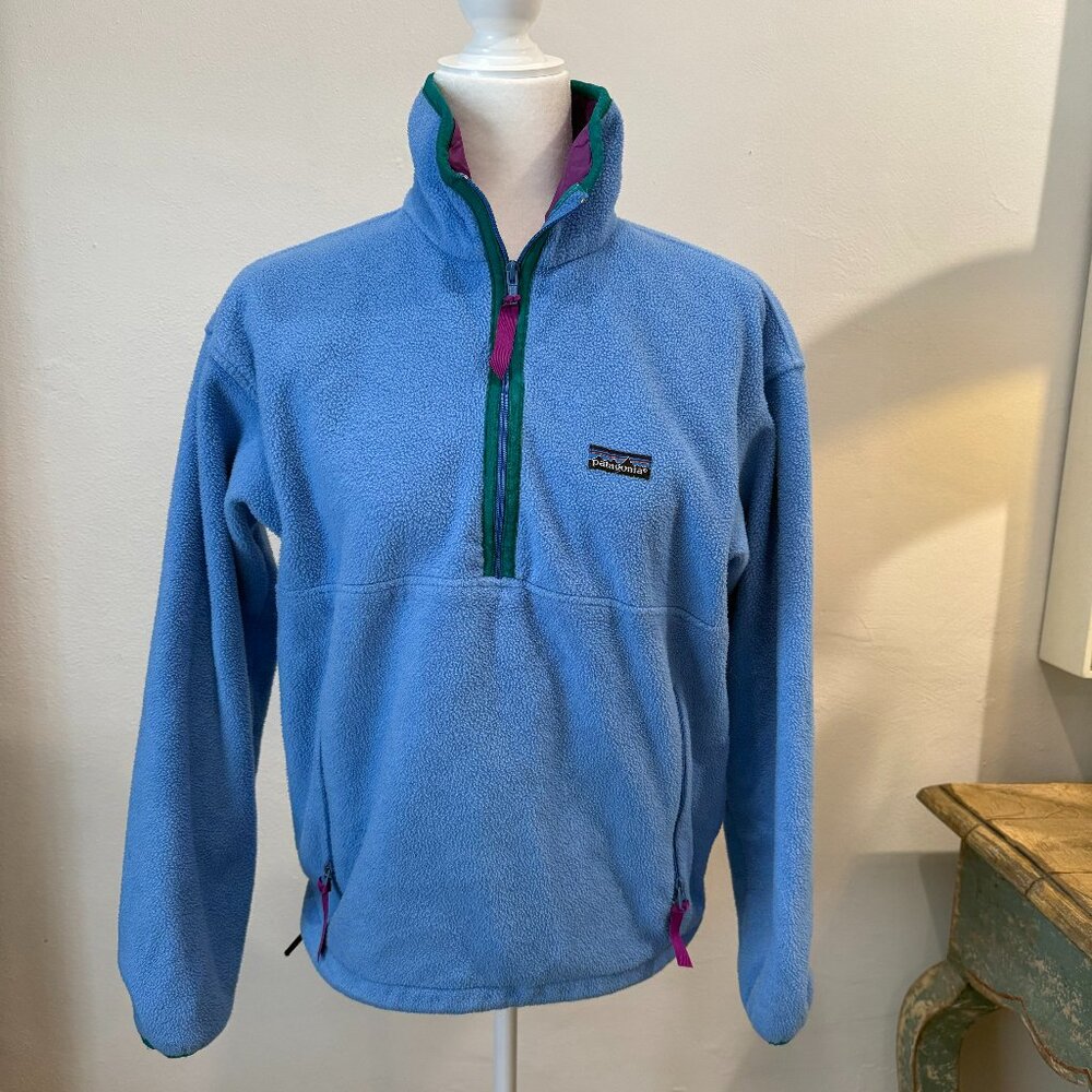 Vintage Patagonia Blue Synchilla 1/2 Zip Fleece Pullover Jacket